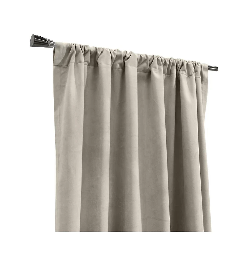 Thermalogic Seren Classic Velvet Room Darkening Dual Header Energy Efficient Curtain Panel 50" x 95" Oyster