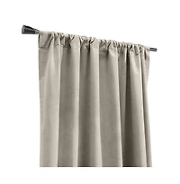 Thermalogic Seren Classic Velvet Room Darkening Dual Header Energy Efficient Curtain Panel 50" x 95" Oyster