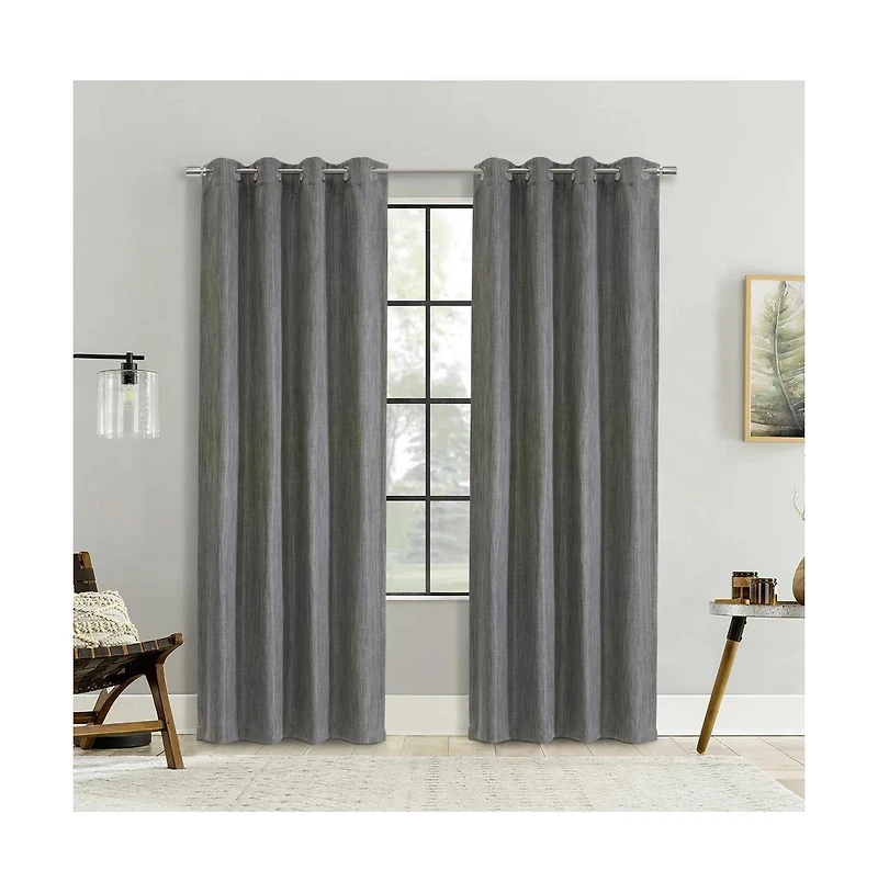 Thermalogic Bryson Provides Uv Protection Exclusive Room Darkening Grommet Curtain Panel 52" x 95" Grey