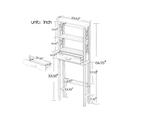Airsurfer Comfort Room Storage Cabinet with One Drawer and Two Shelves Space Saver Bathroom Organizer Freestanding Bathroom Rack White