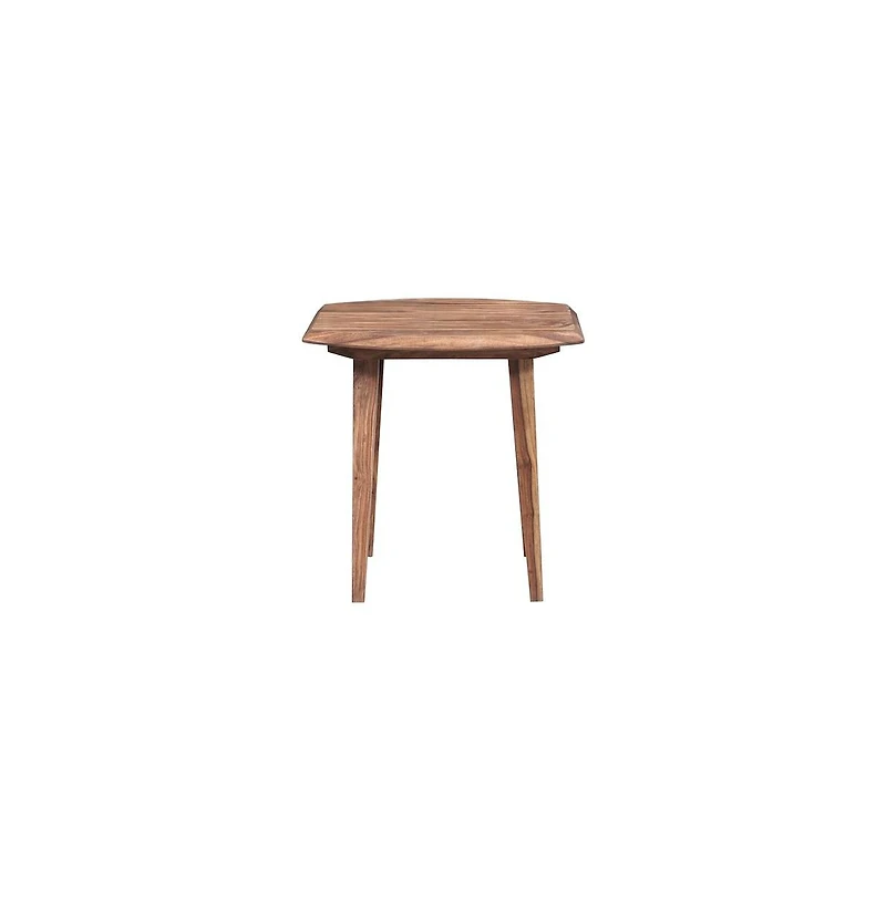 Porter Designs Fusion Solid Sheesham Wood End Table, Natural
