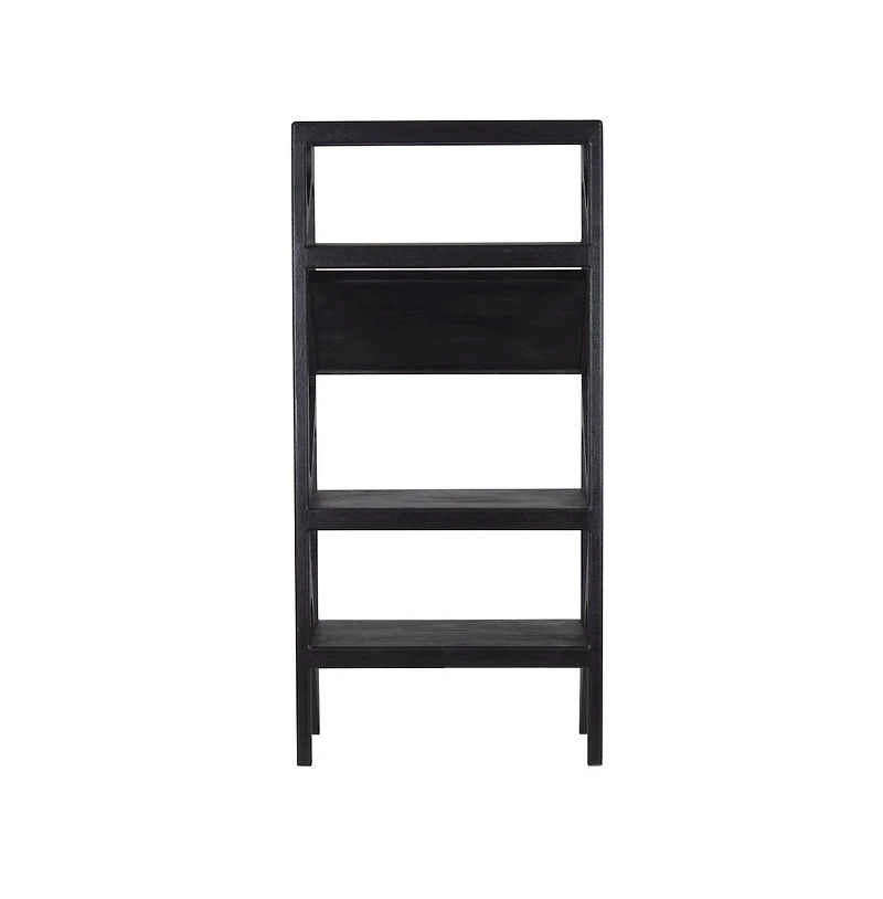 Canberra Solid Mango Wood Bookcase, Black