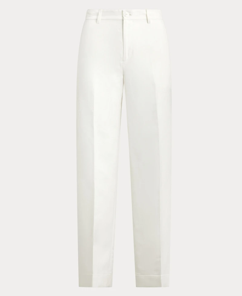 Lauren Ralph Women's Twill Wide-Leg Cropped Pants