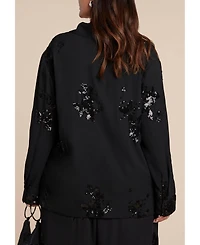Eloquii Women's Oversized Embellished Top