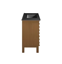 Swiss Madison Cascade in. oak Bathroom Vanity With Black
