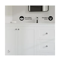 Cannes 48 Single, Two Doors, Three Drawers, Bathroom Vanity