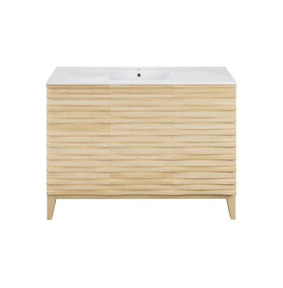 Swiss Madison Cascade 48'' Bathroom Vanity in Natural Oak