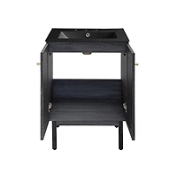 Swiss Madison24" Freestanding Bathroom Vanity in Black Oak, Black 3-Hole Centerset Sink Top