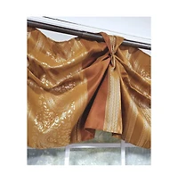 Rlf Home Nikoleta Celebration Valance Hand Pleated Tabs Elegant Window Treatment Valance 36" x 18" Gold