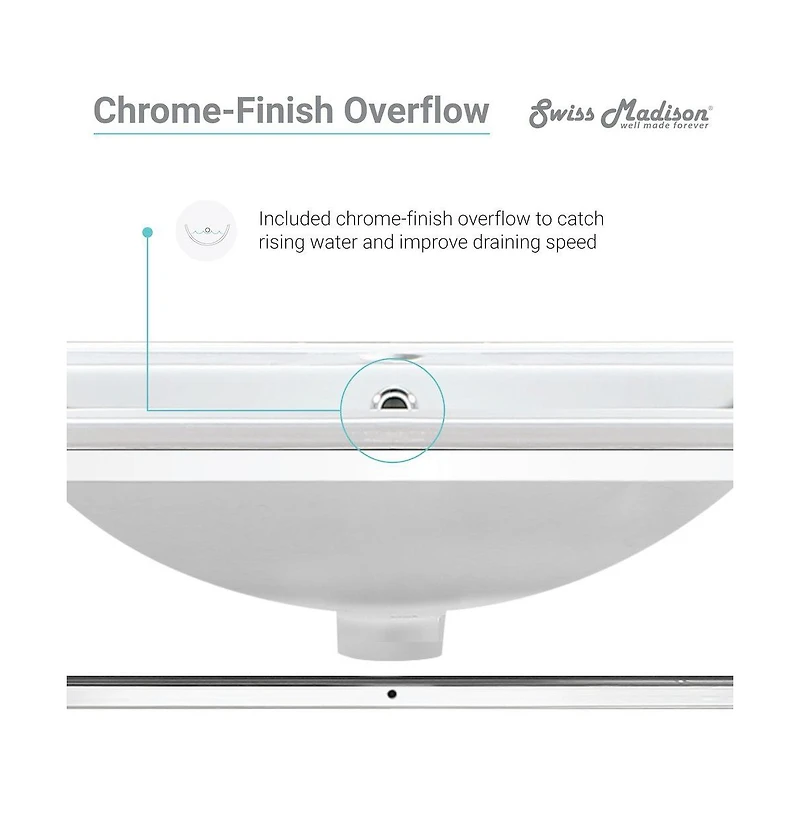 Swiss MadisonPierre 36 Single, Open Shelf, Chrome Metal Frame Bathroom Vanity