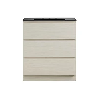 Swiss Madison 30"Freestanding Bathroom Vanity in White Oak, Black 3-Hole Widespread Sink Top