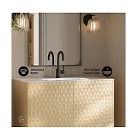 Bosse 36" Freestanding Bathroom Vanity in Natural Oak with Sink Top