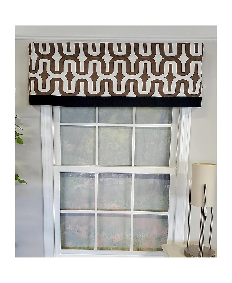 Rlf Home Embrace Banded 100% Cotton with Fully Lined 3" Rod Pocket Valnance for Windows 50" x 15" Brown