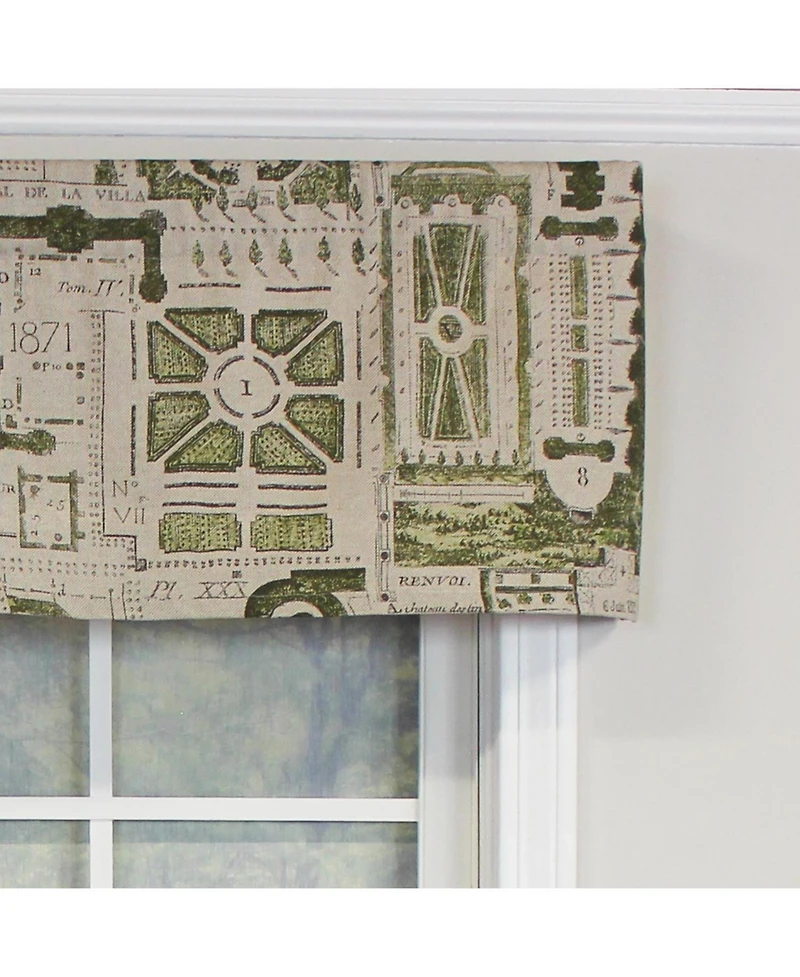 Rlf Home Le Jardin Tailored 100% Cotton with Fully Lined 3" Rod Pocket Valnance for Windows 50" x 14" Spa