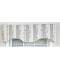 Rlf Home 100% Cotton Jaspeado Cornice With Poly/Cotton Ivory lining Rod Pocket Valance 50" x 17" Gray