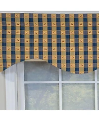 Rlf Home 100% Cotton Cherry Plaid Cornice Fully lined Windows Rod Pocket Valance 50" x 17" Navy