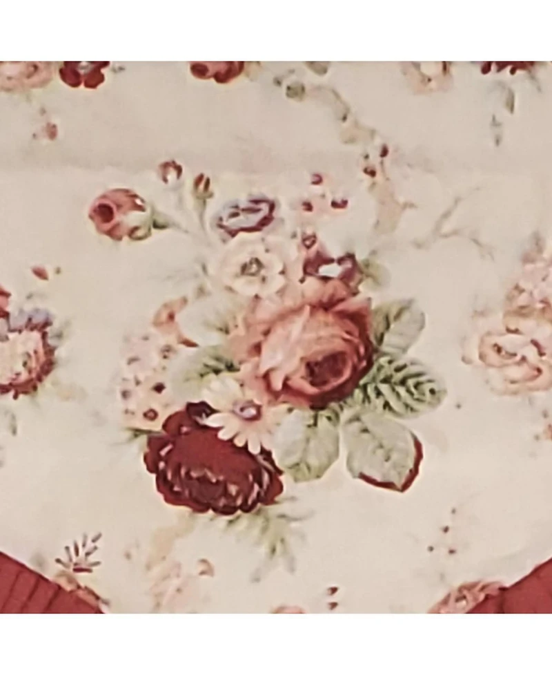 Rlf Home Norfolk Ruffled Cornice 100% Cotton with Fully Lined 3" Rod Pocket Valnance for Windows 50" x 17" Natural