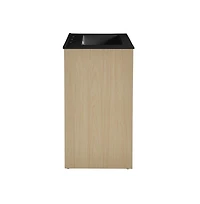 Virage 24 in. Brown Oak Bathroom Vanity With Black, 3-Hole Ceramic Sink Top
