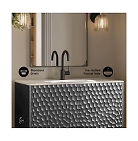 Swiss MadisonBosse 36" Freestanding Bathroom Vanity in Black Oak with Sink Top