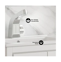 Swiss MadisonVirage 24" Freestanding Bathroom Vanity in White with Sink Top