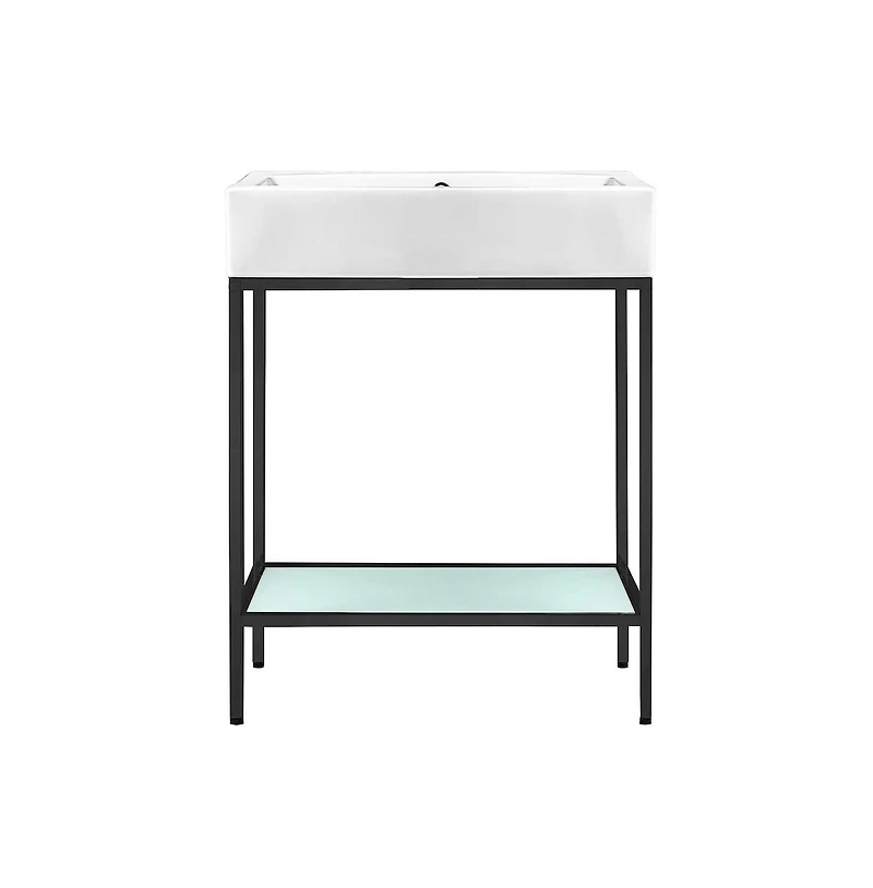 Swiss Madison Pierre 24 Single, Freestanding, Matte Black Metal Frame Bathroom Vanity