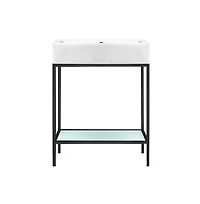 Swiss Madison Pierre 24 Single, Freestanding, Matte Black Metal Frame Bathroom Vanity