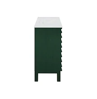 Swiss Madison36" Freestanding Bathroom Vanity in Green Oak with 3-Hole Widespread Sink Top