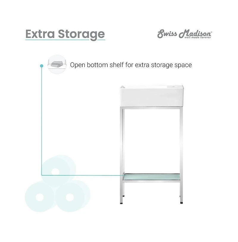 Swiss Madison Pierre Single, Freestanding, Open Shelf