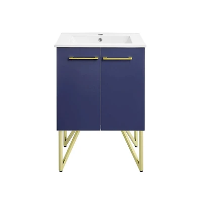 Swiss Madison Annecy 24" Freestanding Bathroom Vanity in Navy Blue with Sink Top