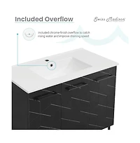 Swiss Madison Annecy 36" Freestanding Bathroom Vanity in Phantom Black with Sink Top