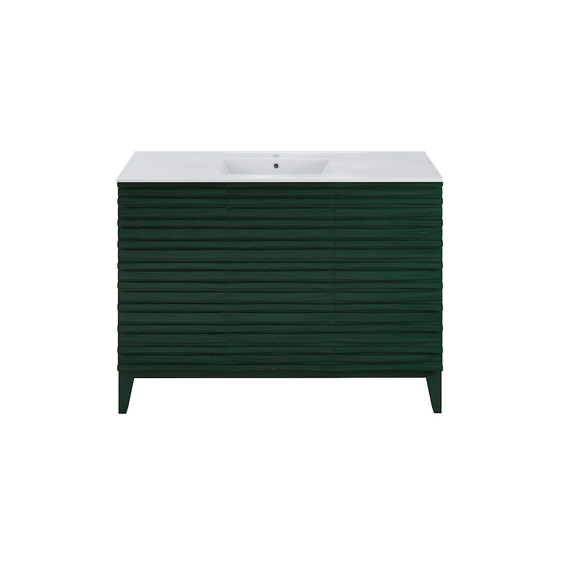 Swiss MadisonCascade 48" Freestanding Bathroom Vanity in Green Oak with Sink Top