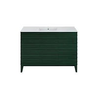 Swiss MadisonCascade 48" Freestanding Bathroom Vanity in Green Oak with Sink Top