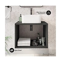 Swiss Madison Concorde 24'' Wall-Hung Vanity In Black