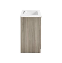 Swiss Madison Burdon 24 in. Brown Oak Bathroom Vanity With White, 3-Hole Ceramic Sink Top