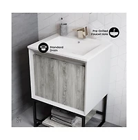 Swiss Madison Marseille 24 Single, Two Doors, Open Shelf Bathroom Vanity