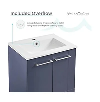 Annecy 24" Freestanding Bathroom Vanity in Purple with Sink Top