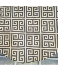 Rlf Home 100% Cotton Tower Cornice With Poly/Cotton Ivory lining Rod Pocket Valance 50" x 17" Beige