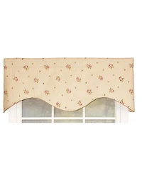 Rlf Home Hillside Corded Cornice 100% Cotton with Fully Lined 3" Rod Pocket Valnance for Windows 50" x 17" Natural