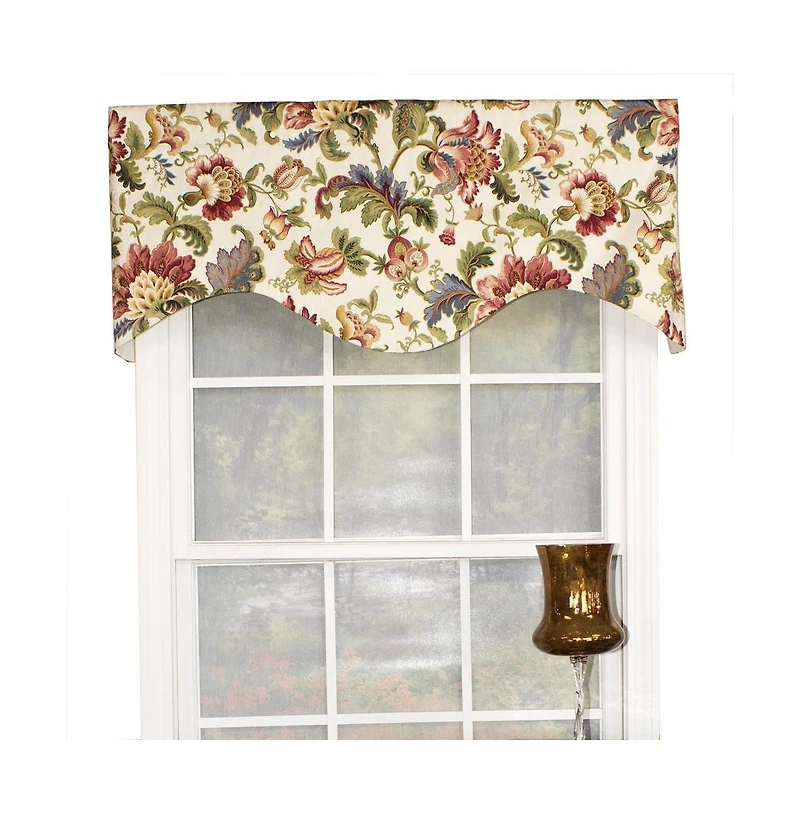 Rlf Home Noblesse Cornice 3" Rod Pocket Valance 50" x 17" Eggshell