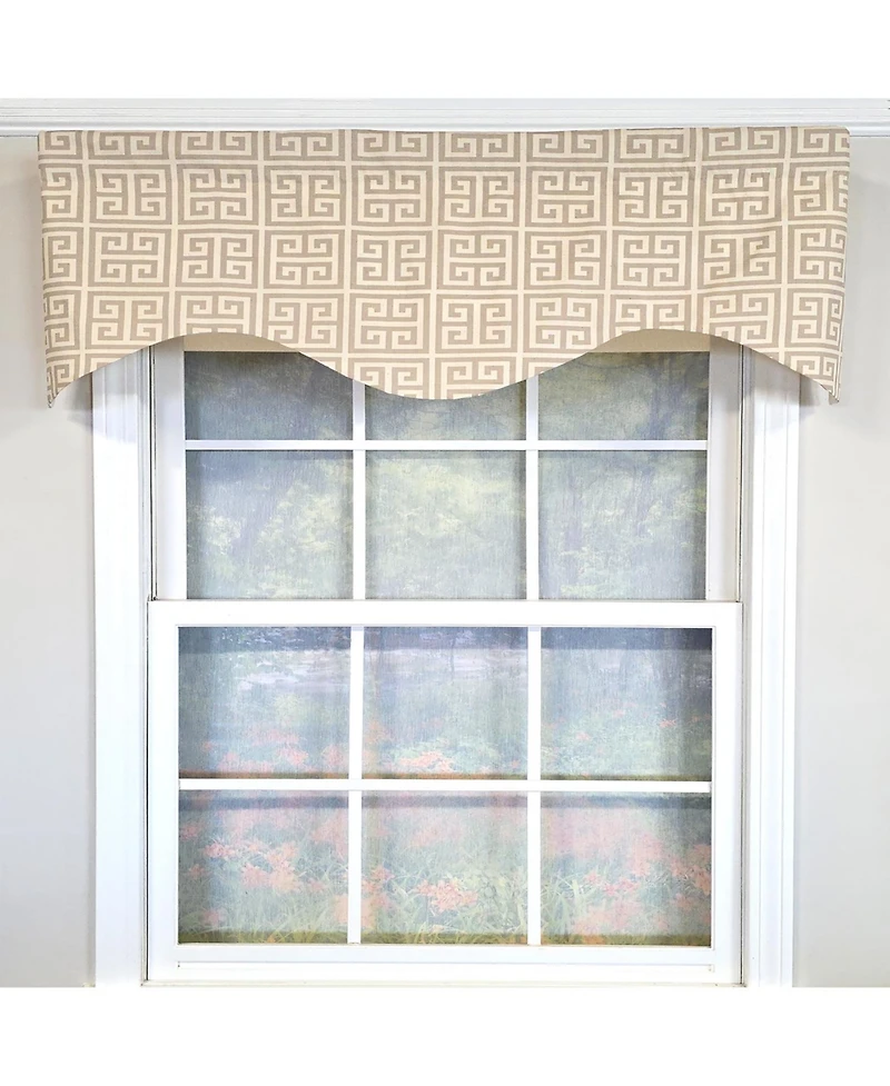 Rlf Home 100% Cotton Tower Cornice With Poly/Cotton Ivory lining Rod Pocket Valance 50" x 17" Gray