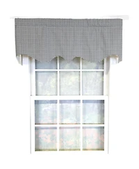 Rlf Home 100% Cotton Gingham Regal With Poly/Cotton Ivory lining Rod Pocket Valance 50" x 16" Black