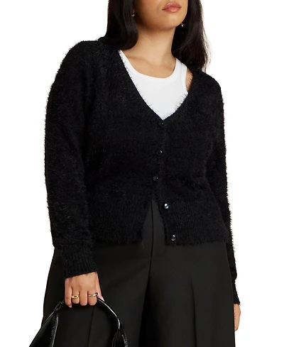 Eloquii Women's Fuzzy Cardigan