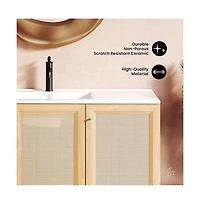 Swiss Madison Classe 48" Wall-Mounted Bathroom Vanity in Natural Oak