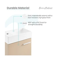 Swiss Madison Colmer 18" Wall-Mounted Bathroom Vanity in Sandstone