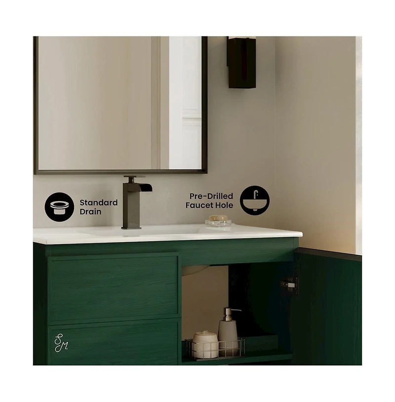 Swiss Madison St. Tropez 36" Freestanding Bathroom Vanity in Oak with Sink Top