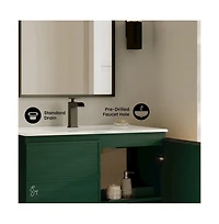 Swiss Madison St. Tropez 36" Freestanding Bathroom Vanity in Oak with Sink Top