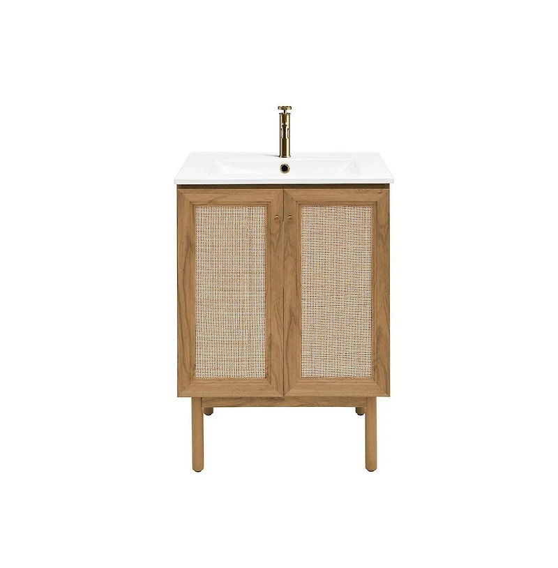 Classe 24" Freestanding Bathroom Vanity in Golden Oak with Sink Top