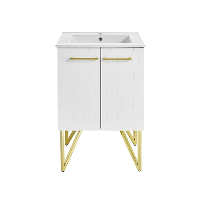Swiss Madison Annecy 24" Freestanding Bathroom Vanity in Galaxy White with Sink Top