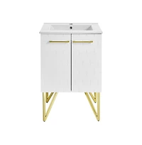 Swiss Madison Annecy 24" Freestanding Bathroom Vanity in Galaxy White with Sink Top