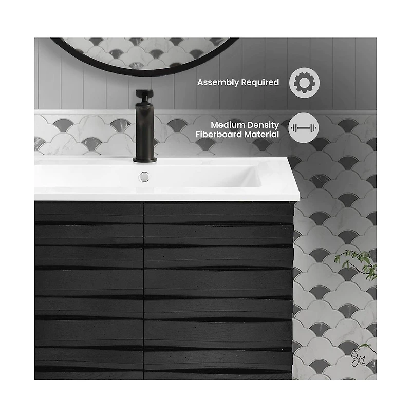 Swiss Madison Cascade 24" Bathroom Vanity in Black